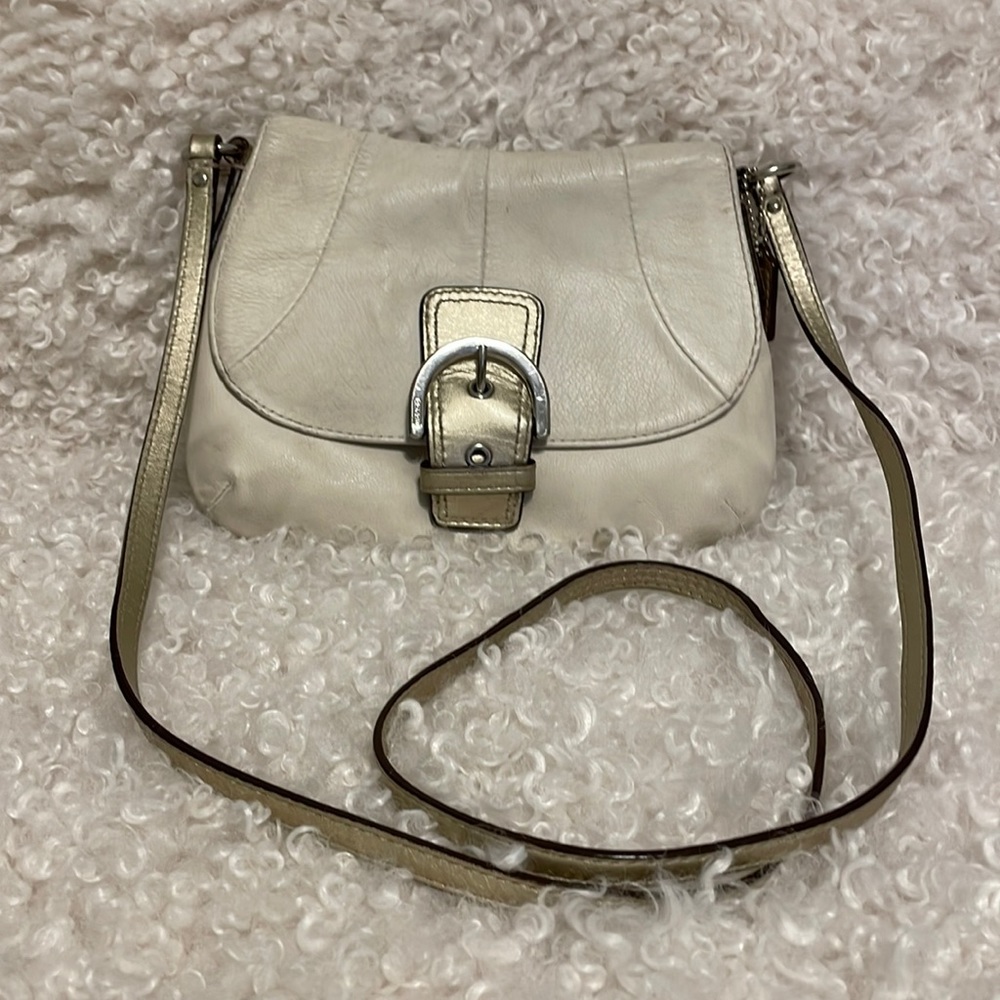 Coach White Leather Crossbody Purse